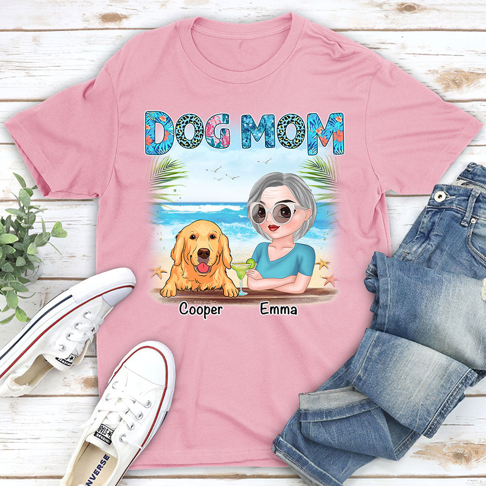 Customizable Dog Mom Summer Unisex T-shirt - Ideal Gift for Pet Lovers