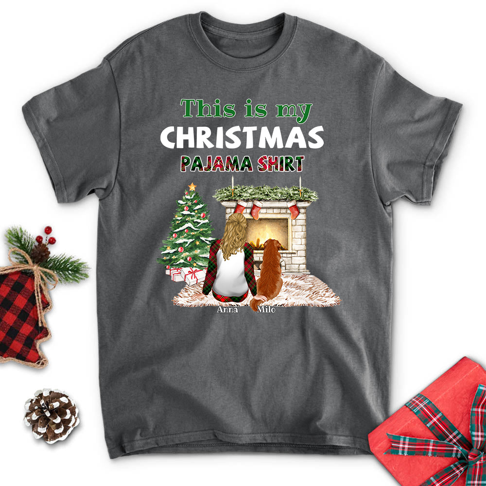 Customizable Unisex Christmas Pajama T - Shirt for Pet Lovers