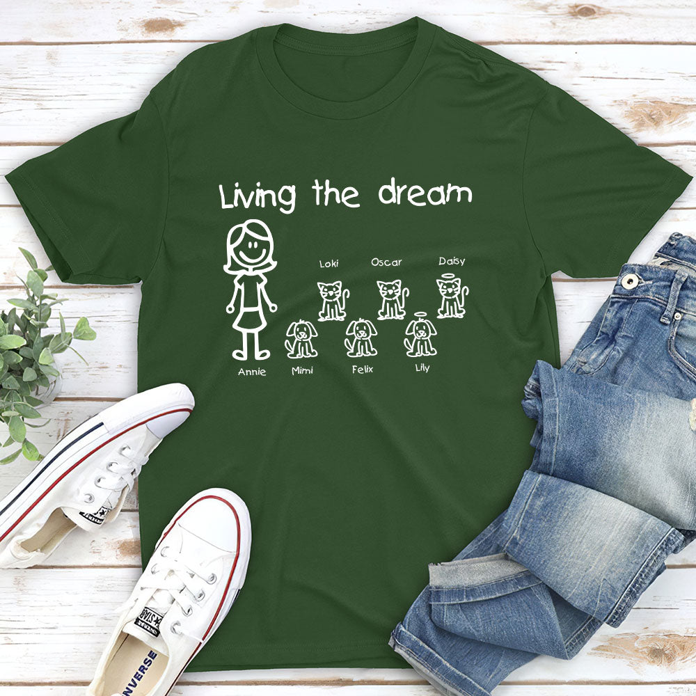 Living The Dream 2 - Customizable Unisex Personalized Pet Lover T-shirt