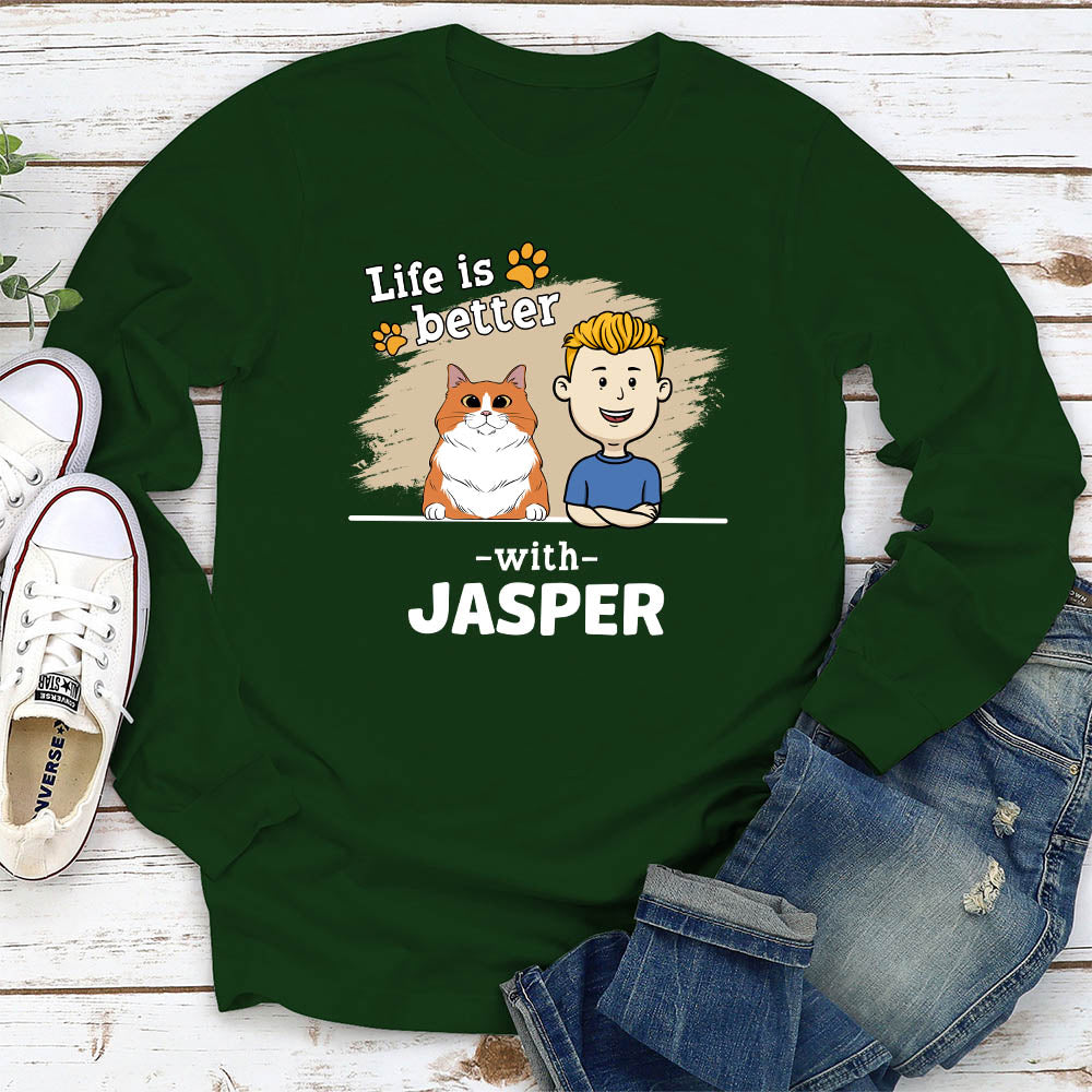 With Pet 2 - Customizable Personalized Long Sleeve T-Shirt for Pet Lovers