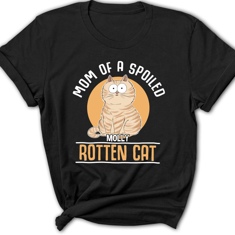 Personalized Mom of Spoiled Cat Women's T-shirt - Ideal Gift for Pet Lovers