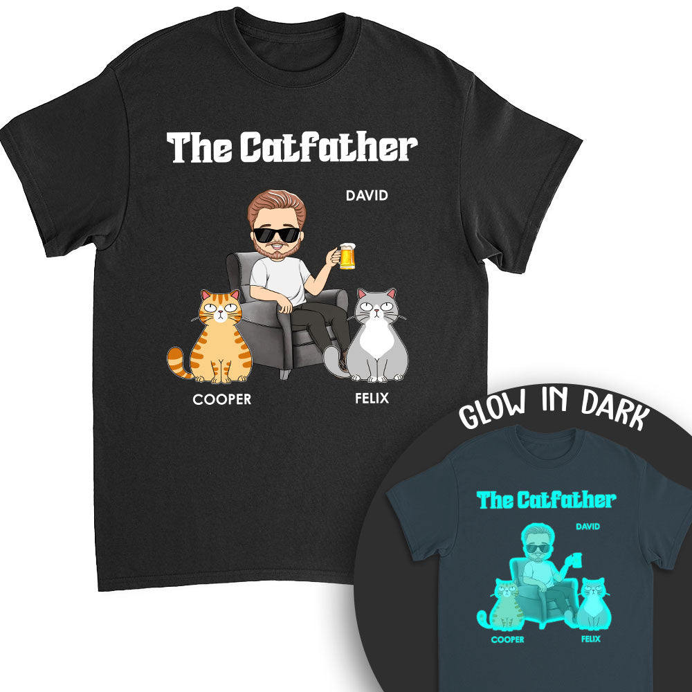 The Catfather - Customizable Fluorescent Personalized T-shirt for Pet Lovers