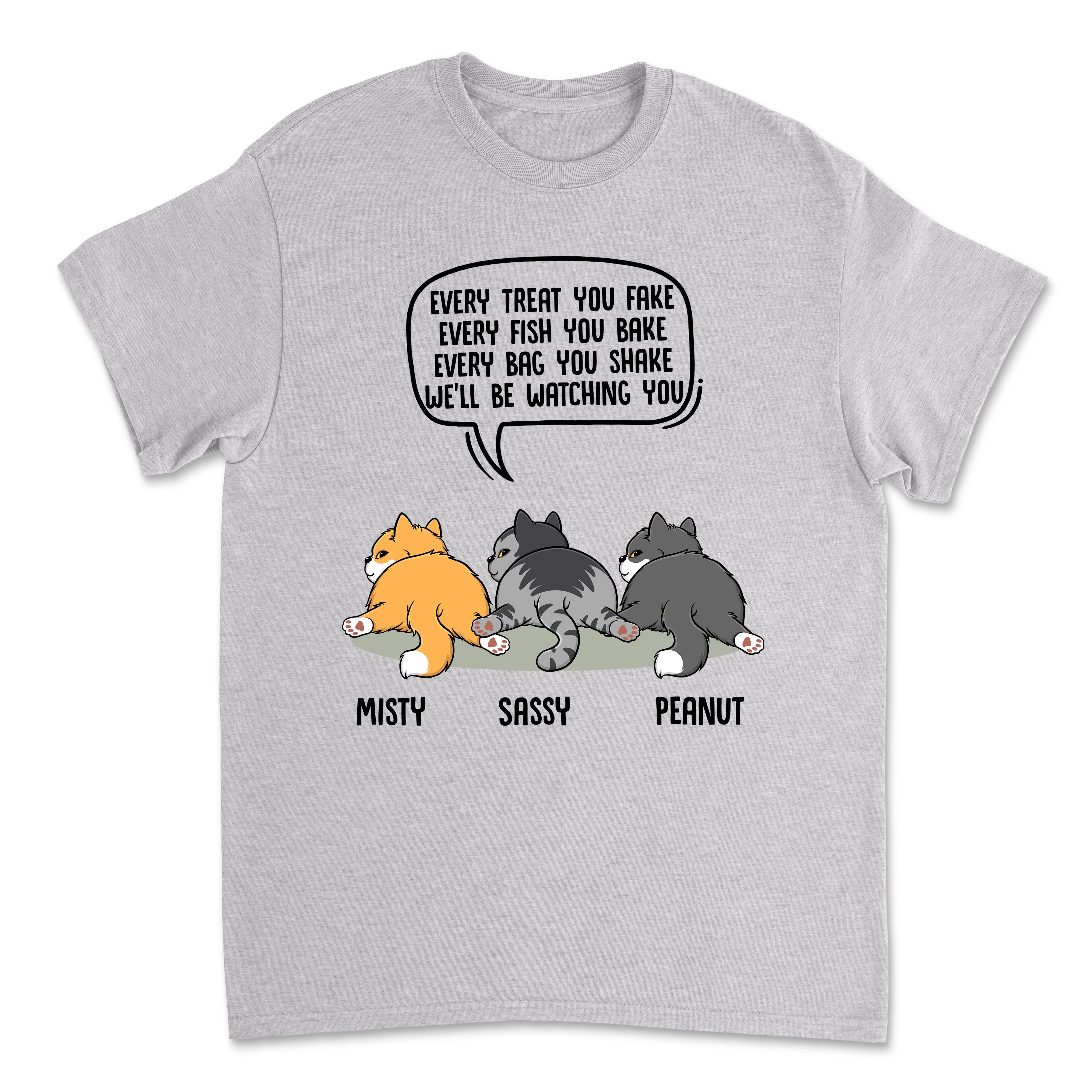 Personalized 'Watching You Cat Butt' Unisex T-shirt - Ideal Gift for Pet Lovers
