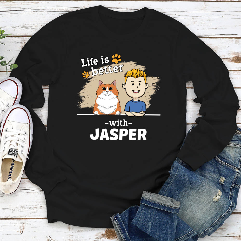With Pet 2 - Customizable Personalized Long Sleeve T-Shirt for Pet Lovers