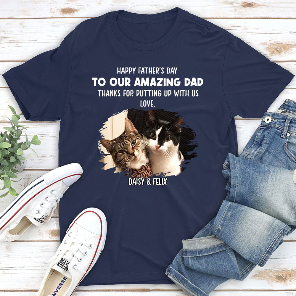 Personalized Cat-themed Unisex T-shirt: A Perfect Gift for Dad and Pet Lovers