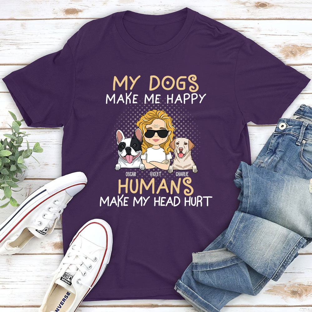 Personalized Custom Unisex 'My Dog Vs Humans' T-shirt - Ideal Gift for Pet Lovers