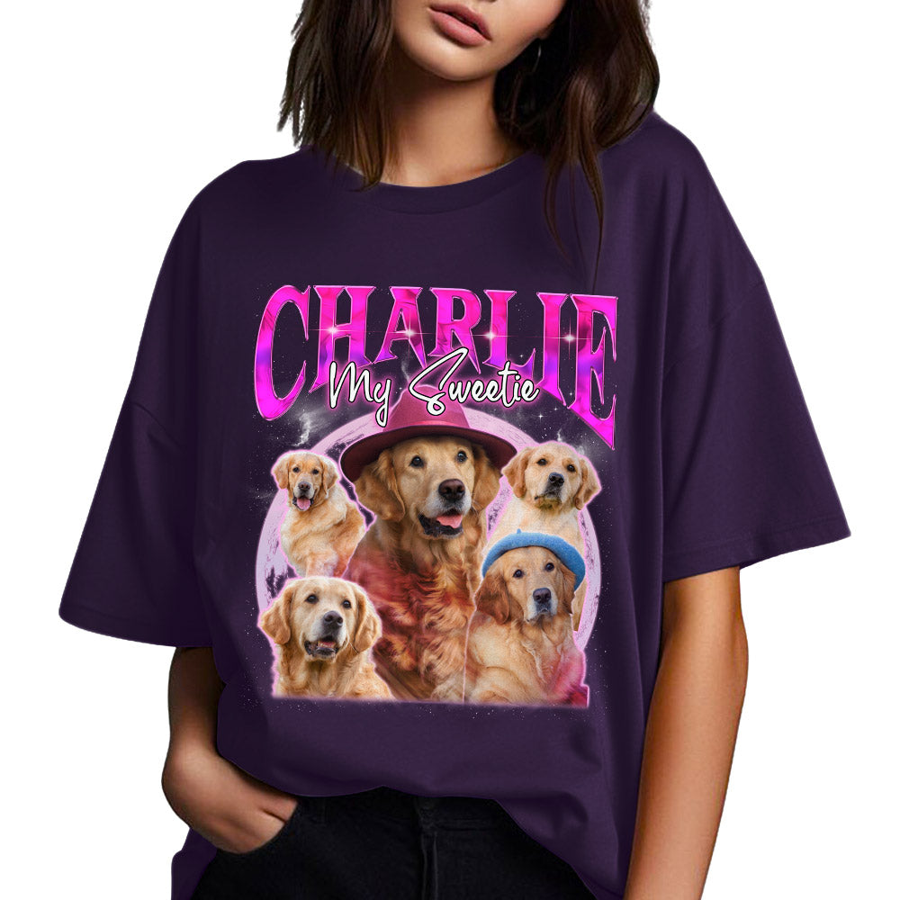 Personalized Custom Pet Face Vintage T-shirt - Premium Gift for Pet Lovers
