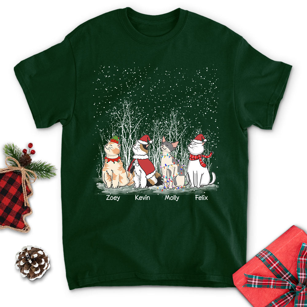 Customizable Winter Cat Unisex T-shirt - Ideal Gift for Pet Lovers
