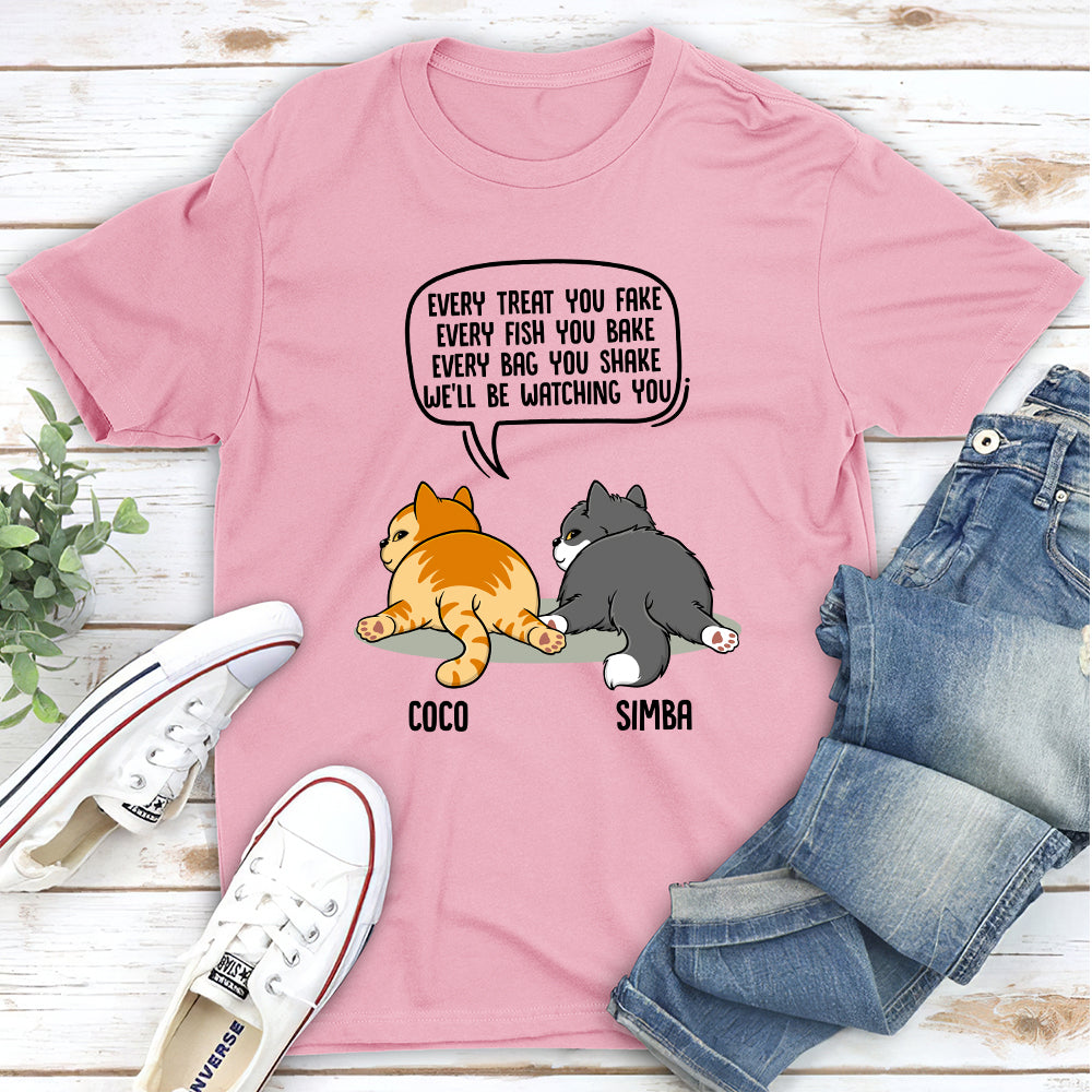 Personalized 'Watching You Cat Butt' Unisex T-shirt - Ideal Gift for Pet Lovers