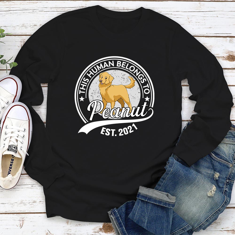 Personalized Custom Human-Dog Cartoon Long Sleeve T-shirt for Pet Lovers