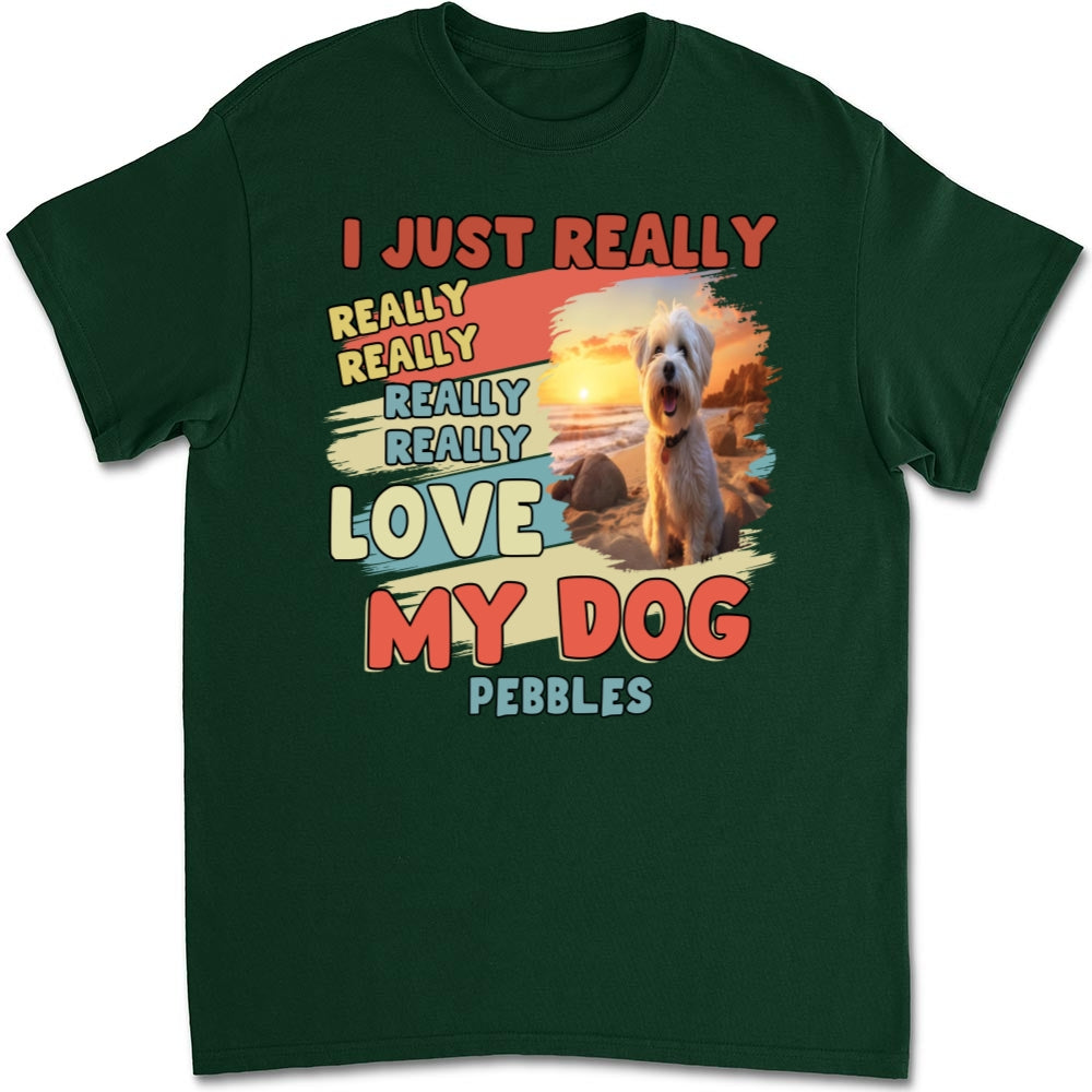 Personalized Custom Unisex 'I Just Really Love My Dogs' Photo T-Shirt - Ideal Gift for Pet Lovers