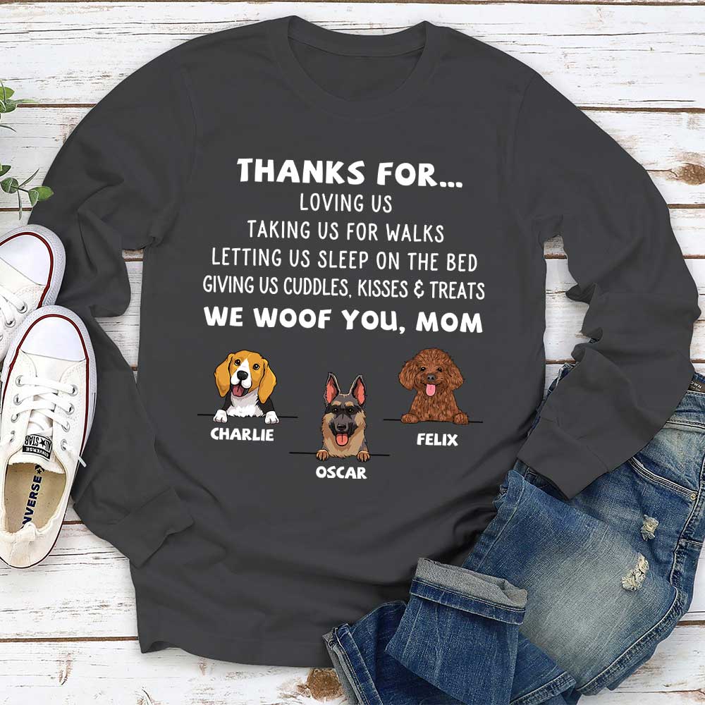 Personalized Custom Long Sleeve Dog Appreciation T-shirt