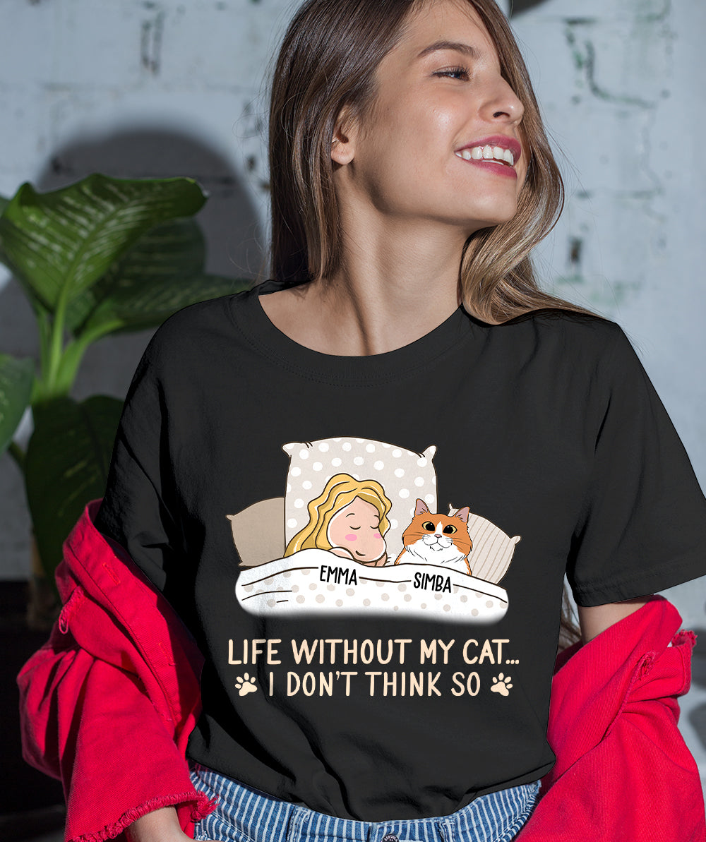 Personalized Custom Unisex 'Life Without My Cat' T-shirt for Pet Lovers