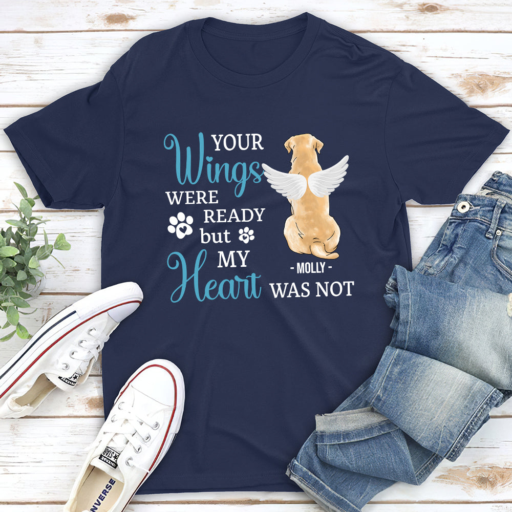 Personalized Memorial Unisex T-shirt - Your Wings Were Ready - Ideal Gift for Pet Lovers