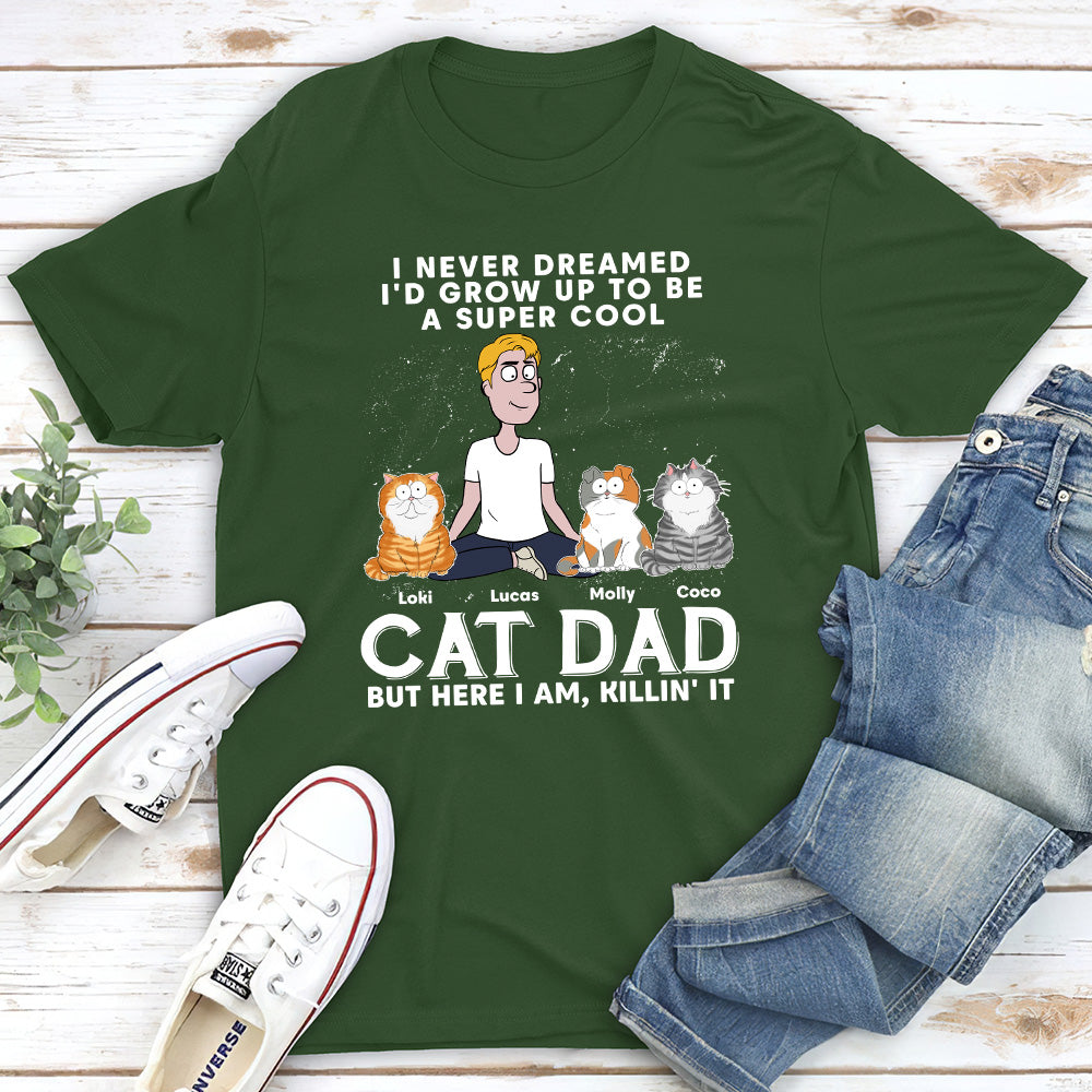Cool Cat Dad Personalized Unisex Custom T - shirt: Ideal Gift for Pet Lovers