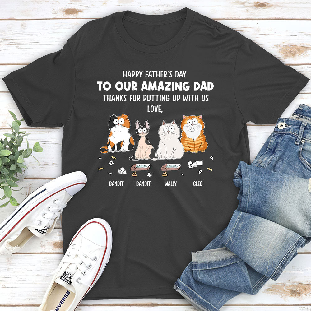 Personalized Cat-themed Unisex T-shirt: A Perfect Gift for Dad and Pet Lovers