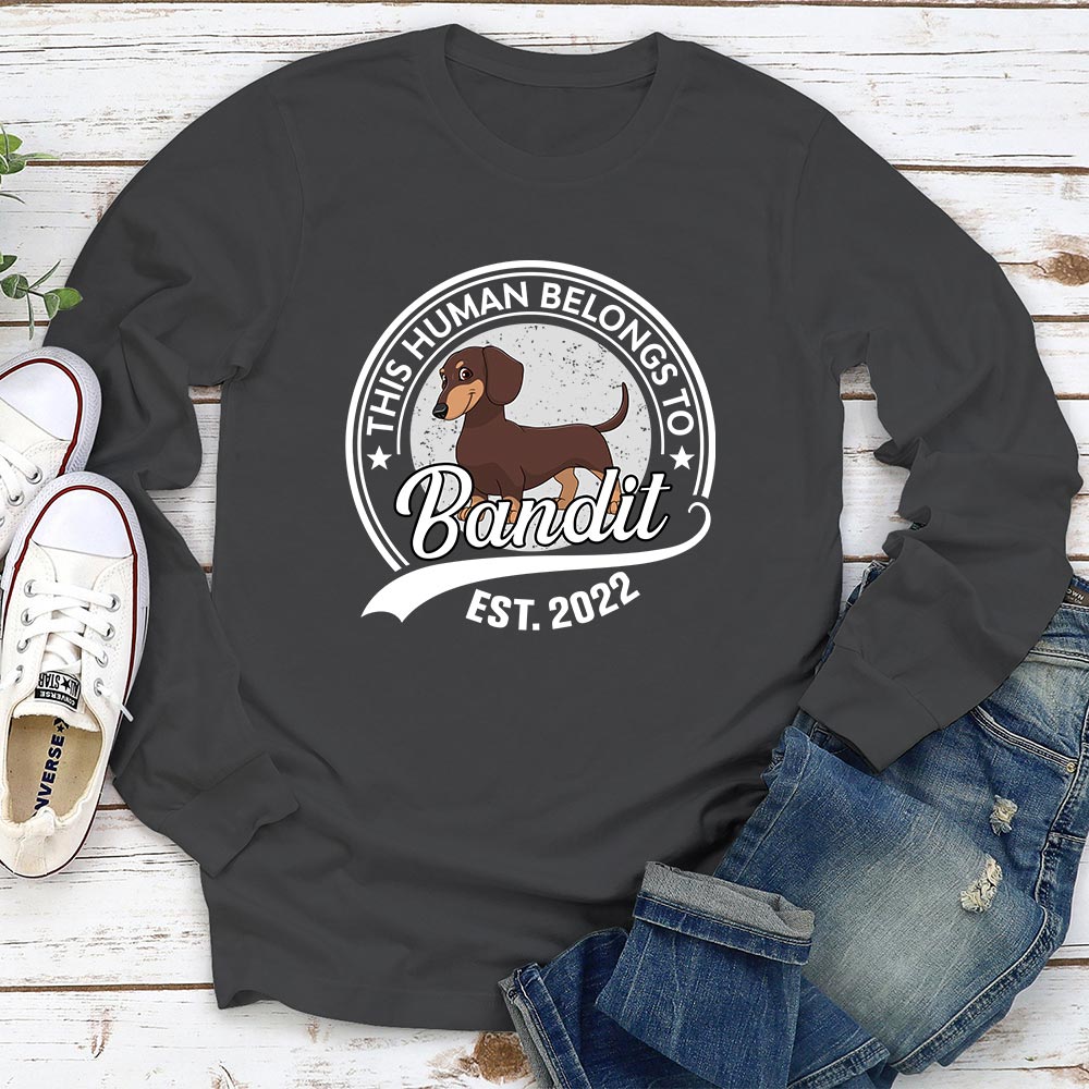 Personalized Custom Human-Dog Cartoon Long Sleeve T-shirt for Pet Lovers