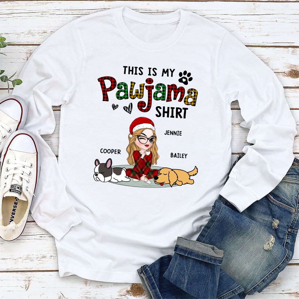 Pawjama Shirt Version 2 - Customizable Personalized Long Sleeve T-shirt for Pet Lovers