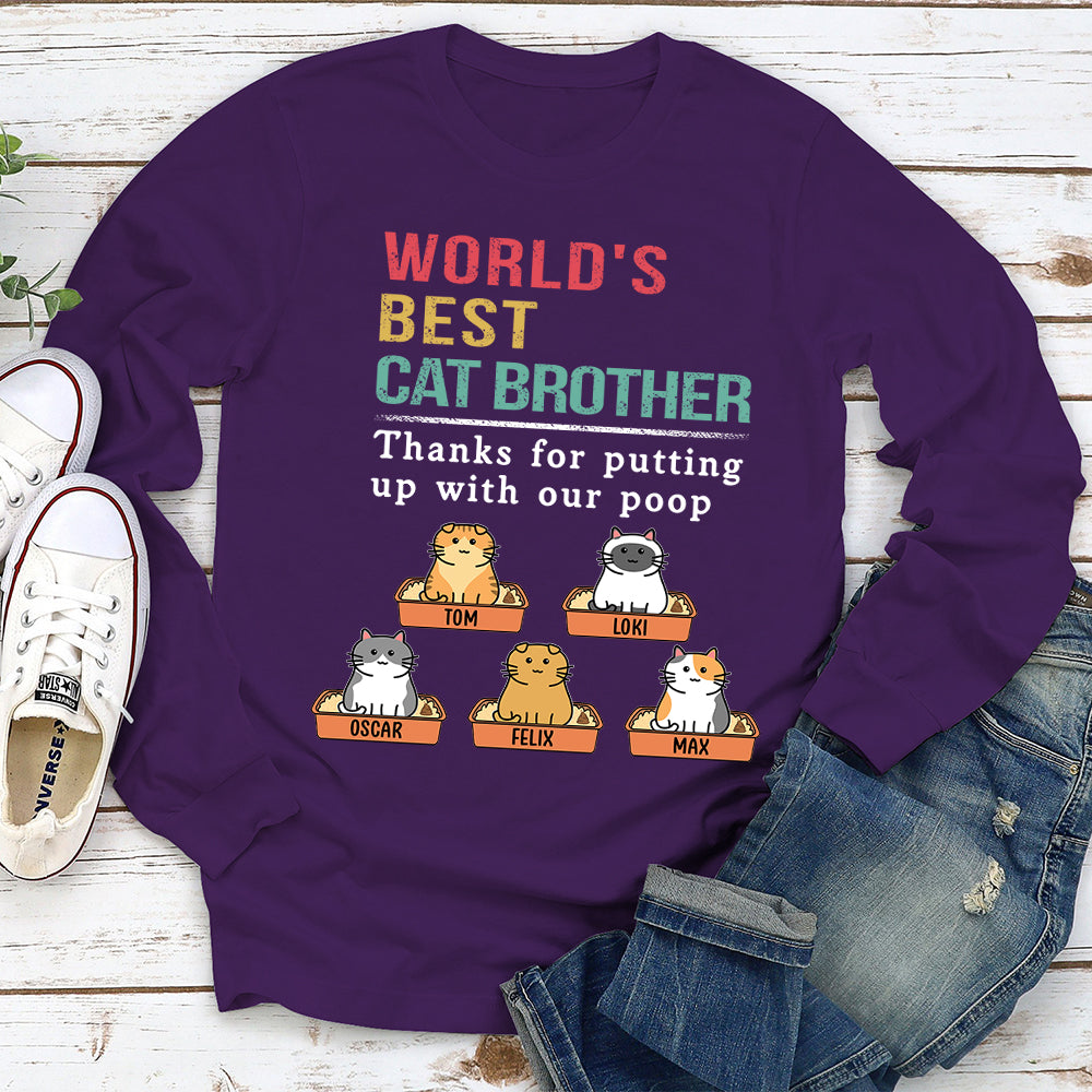 Personalized Custom Long Sleeve T-shirt: Putting Up With My Pet's Poop
