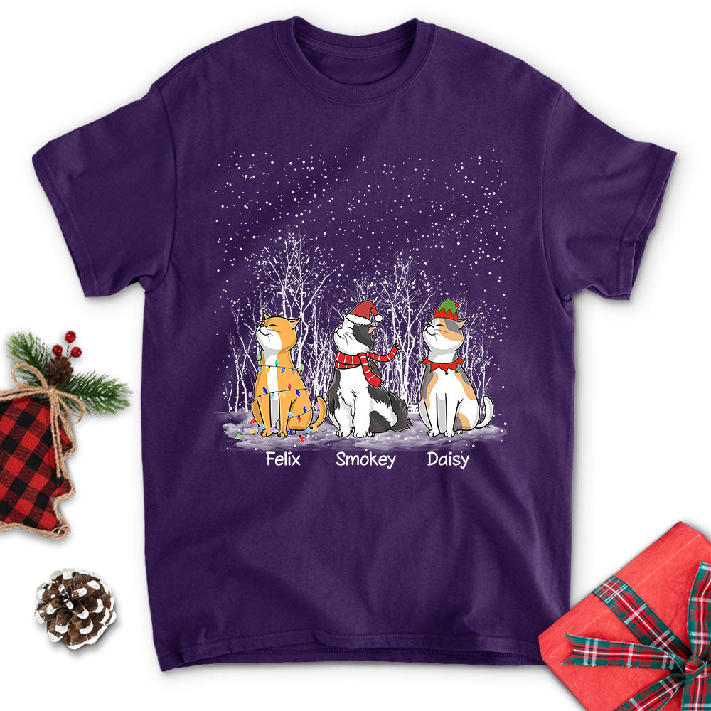 Customizable Winter Cat Unisex T-shirt - Ideal Gift for Pet Lovers