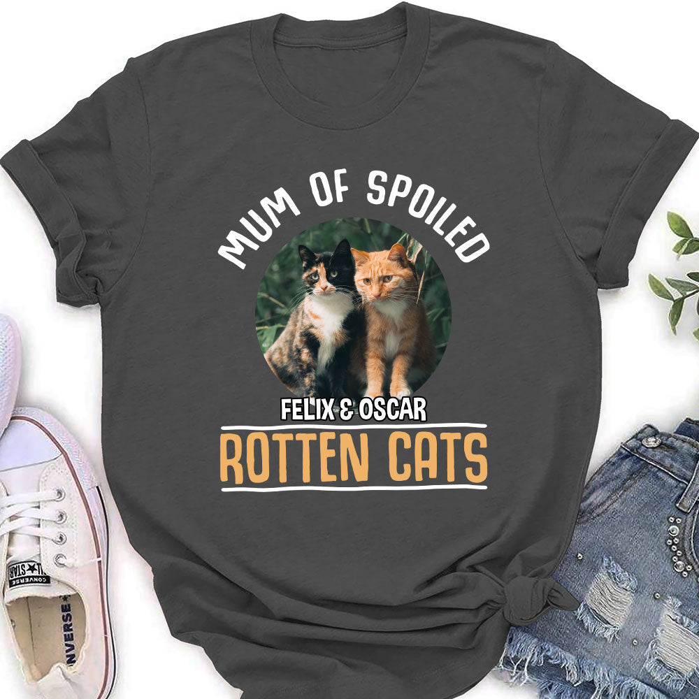Personalized Mom of Spoiled Cat Women's T-shirt - Ideal Gift for Pet Lovers