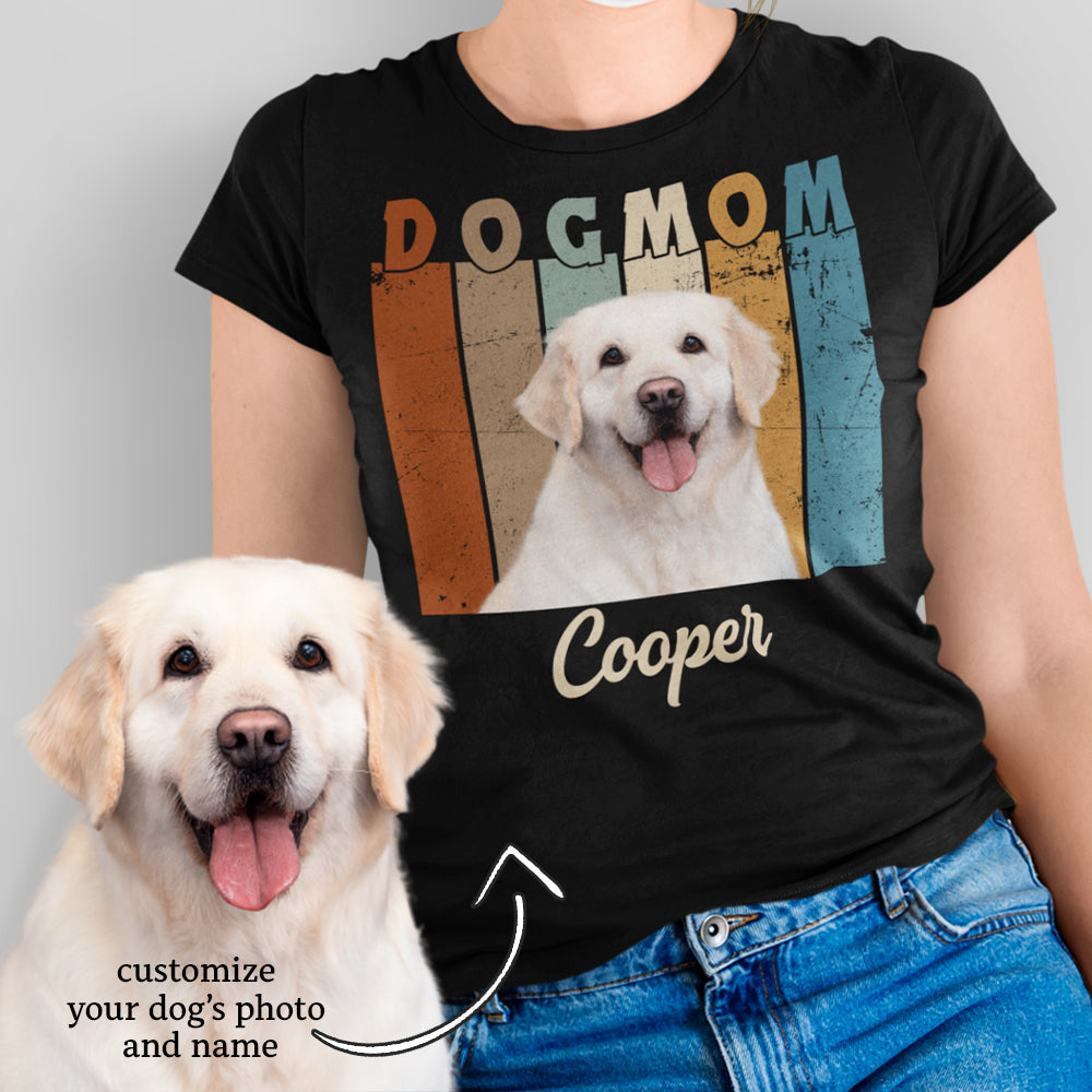 Retro Personalized Custom Unisex Dog Mom/Dad T-shirt - Ideal Gift for Pet Lovers
