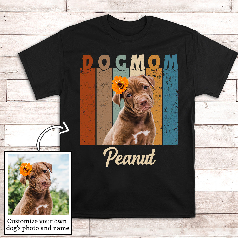 Retro Personalized Custom Unisex Dog Mom/Dad T-shirt - Ideal Gift for Pet Lovers