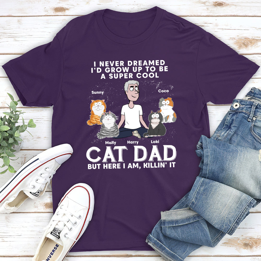 Cool Cat Dad Personalized Unisex Custom T - shirt: Ideal Gift for Pet Lovers