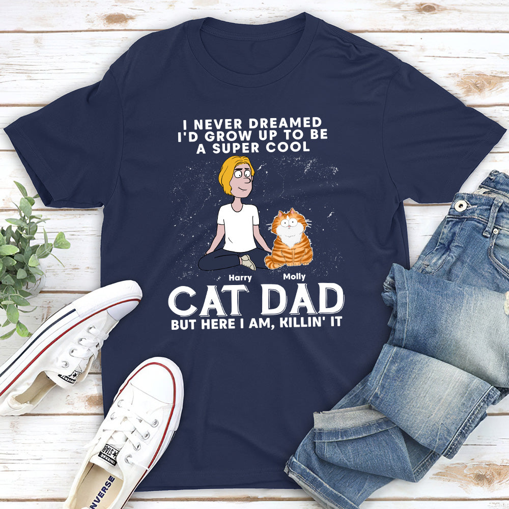Cool Cat Dad Personalized Unisex Custom T - shirt: Ideal Gift for Pet Lovers