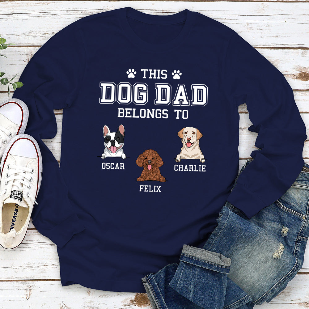 Customizable Long Sleeve Dog Dad/Mom Personalized T-shirt - Ideal Gift