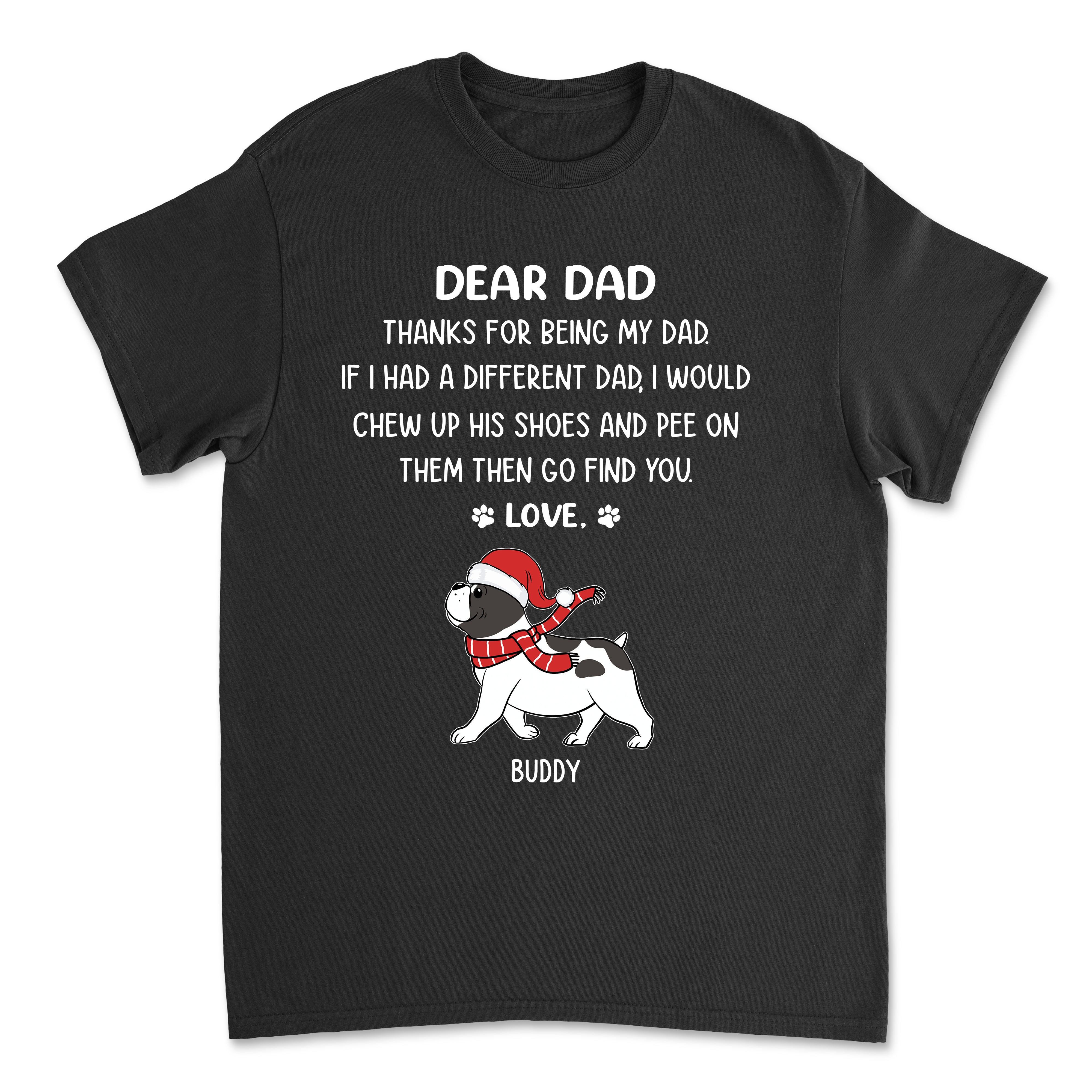 Personalized Unisex Christmas T-shirt for Thanking Parents