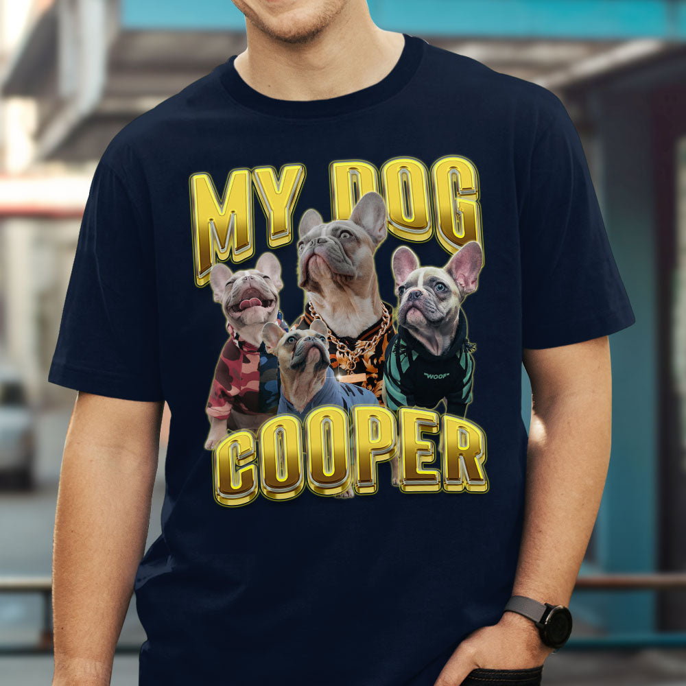 Custom Vintage Pet Face Unisex Personalized T-shirt - Version 7