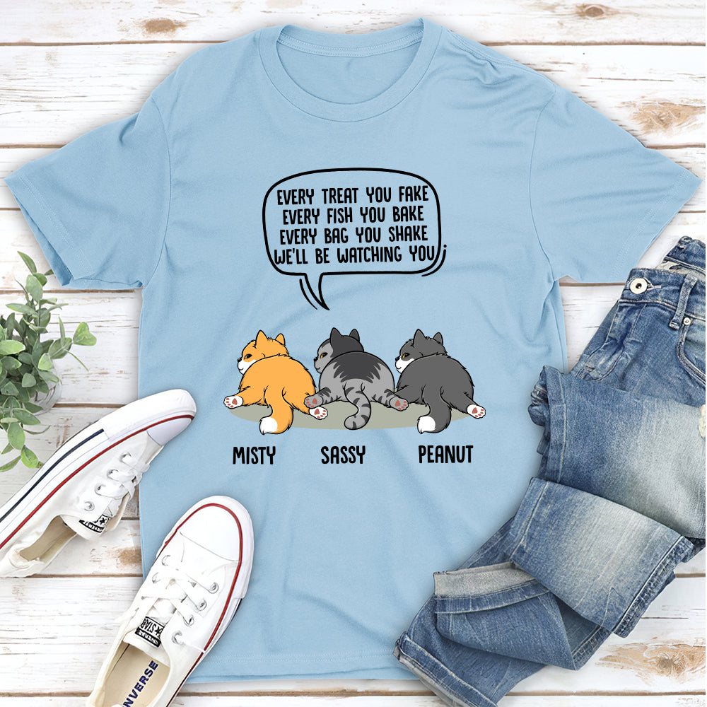 Personalized 'Watching You Cat Butt' Unisex T-shirt - Ideal Gift for Pet Lovers