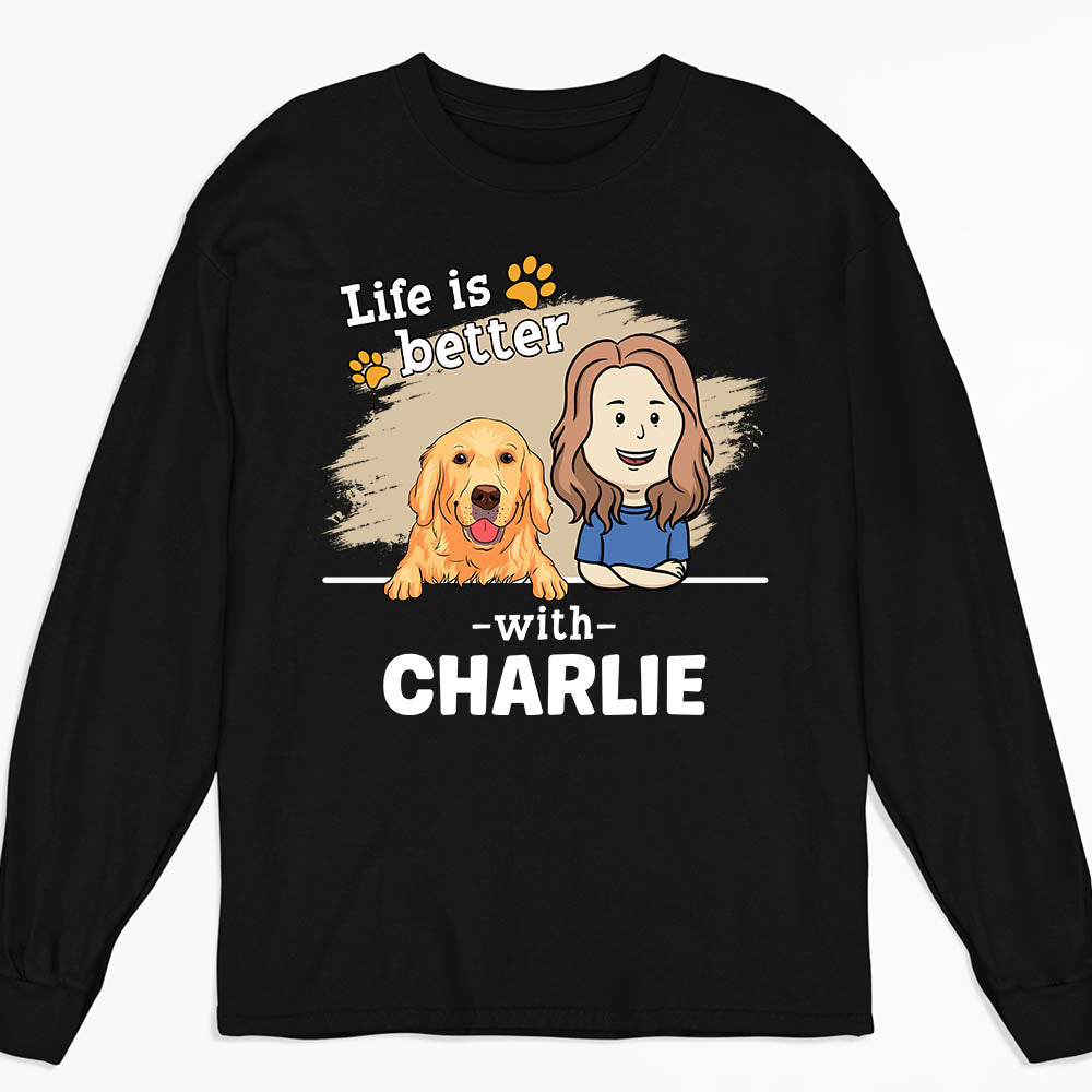 With Pet 2 - Customizable Personalized Long Sleeve T-Shirt for Pet Lovers