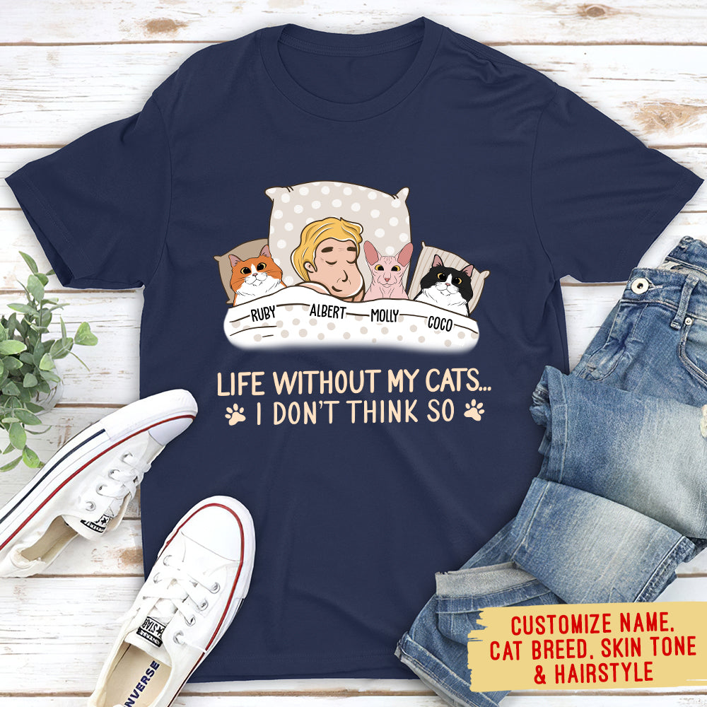 Personalized Custom Unisex 'Life Without My Cat' T-shirt for Pet Lovers