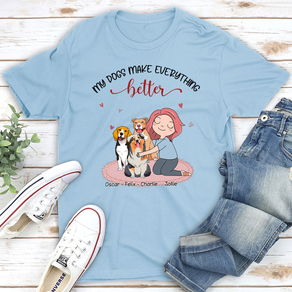 Personalized Unisex T-Shirt: My Dog Makes Life Better - Ideal Gift for Pet Lovers