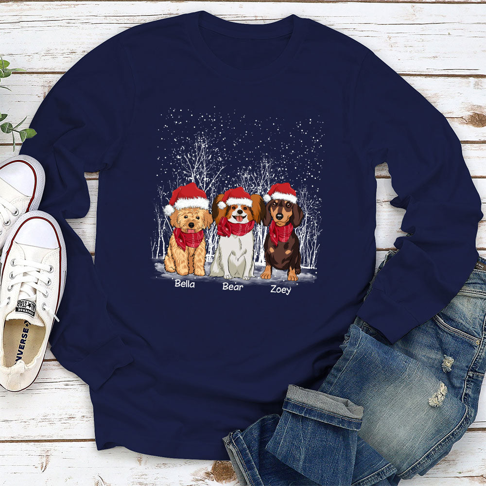 Customizable Winter Dog Long Sleeve Personalized T-shirt