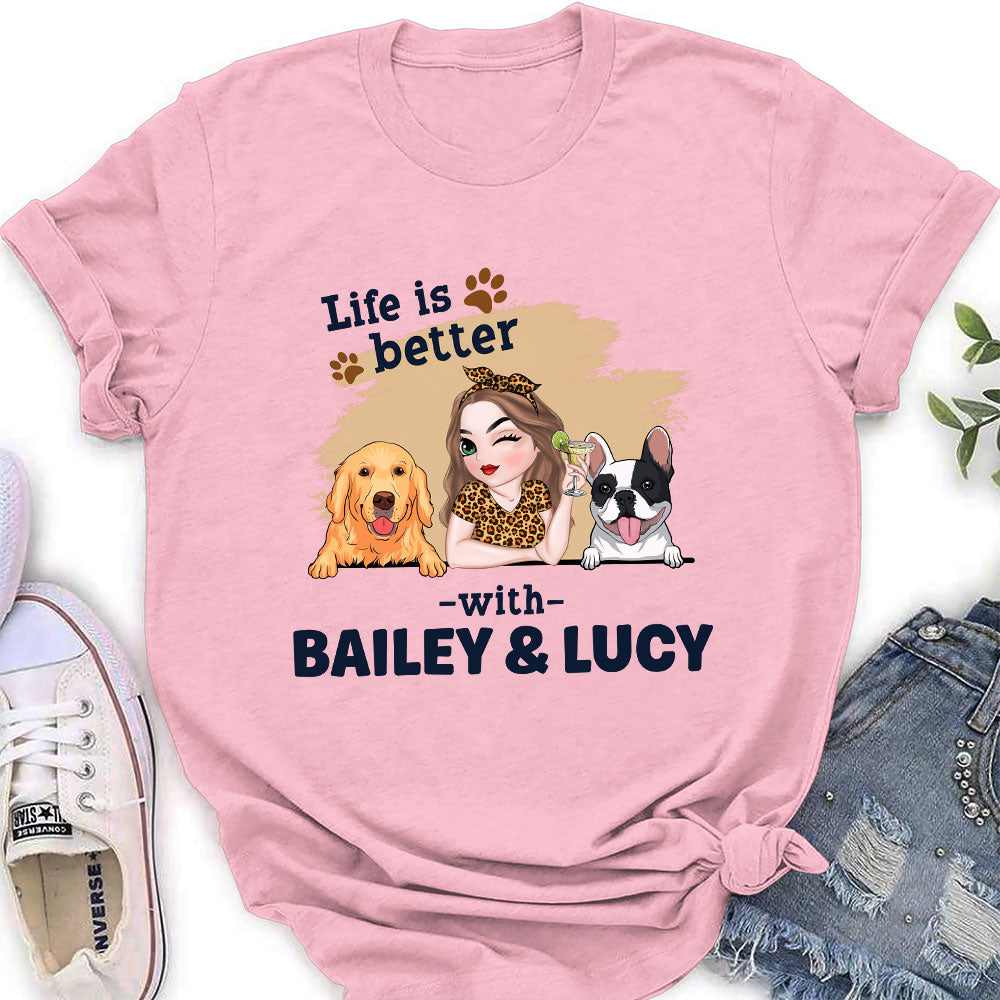 Customizable 'Better Dog Mom' Women's Personalized T - shirt