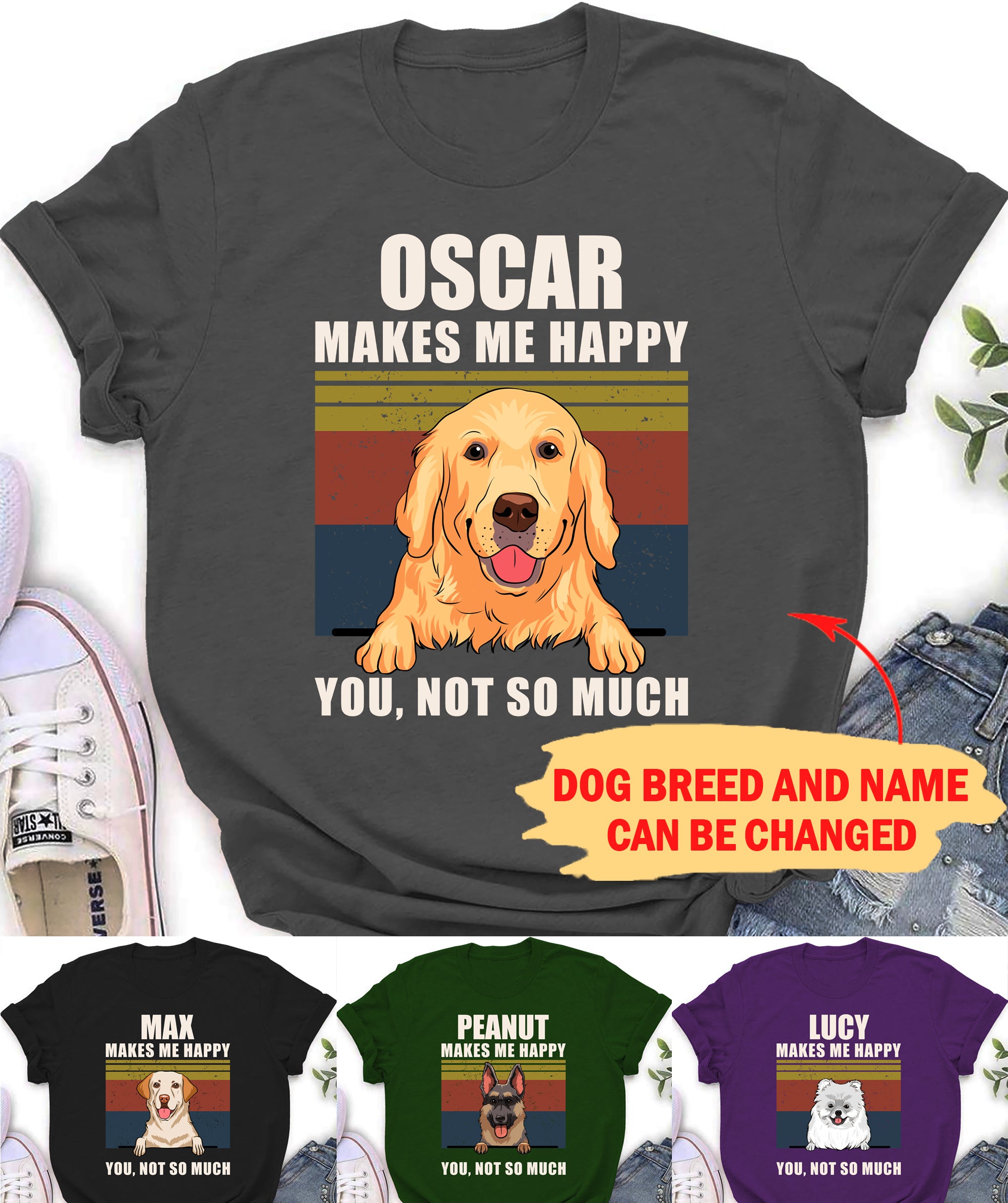 Personalized Unisex Dog Lover's Happy T-shirt