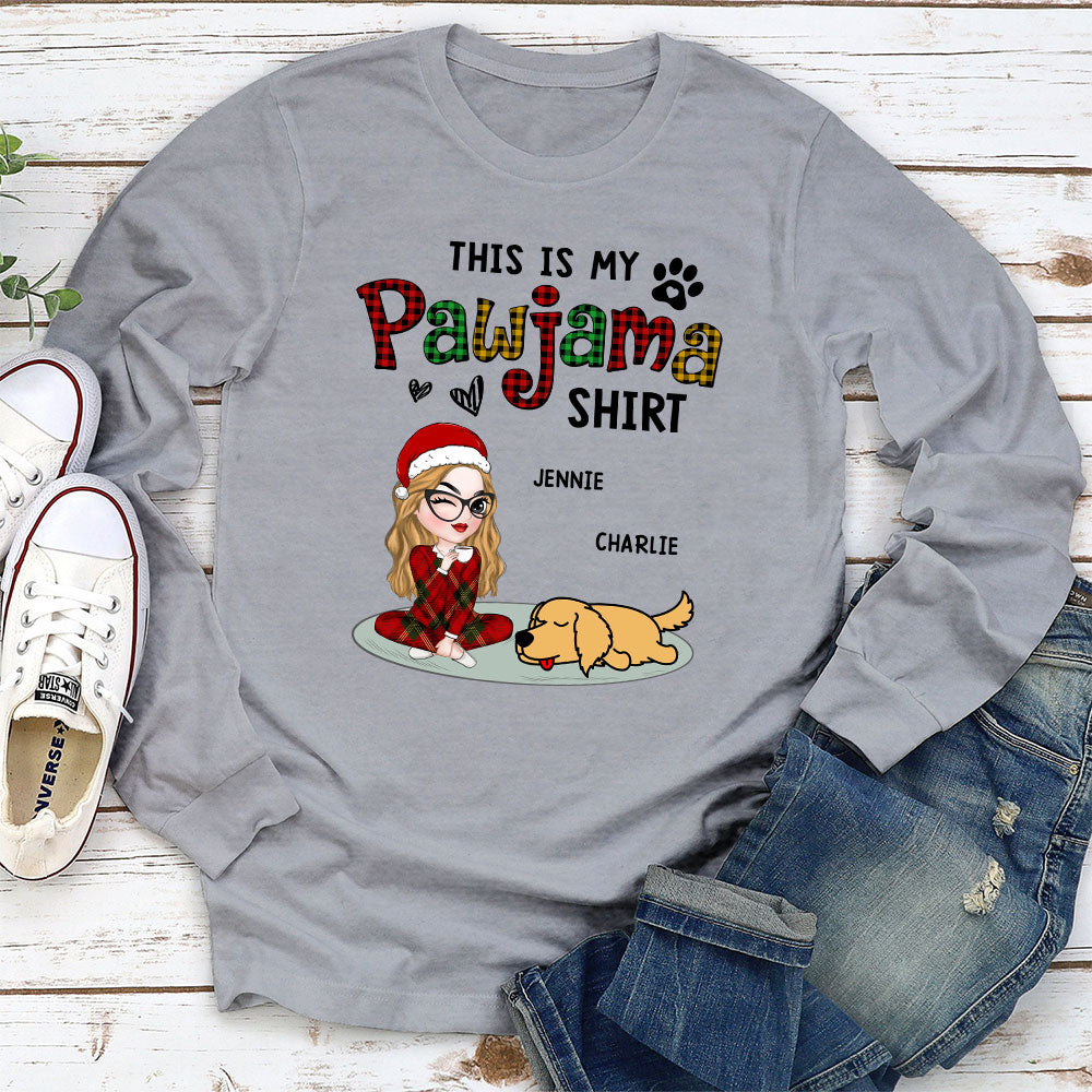 Pawjama Shirt Version 2 - Customizable Personalized Long Sleeve T-shirt for Pet Lovers