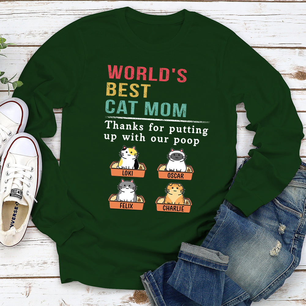 Personalized Custom Long Sleeve T-shirt: Putting Up With My Pet's Poop
