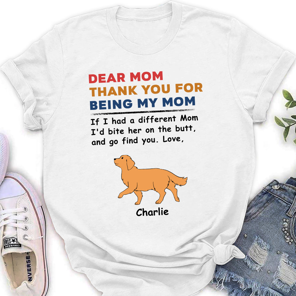 Customizable Personalized Women's 'Dogs Bite Butt' T-shirt - Ideal Gift for Pet Lovers