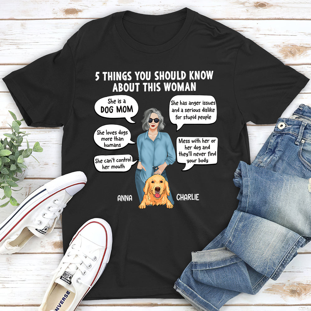 Personalized Custom Unisex '5 Things Dog Mom' T-shirt - Ideal Gift for Pet Lovers