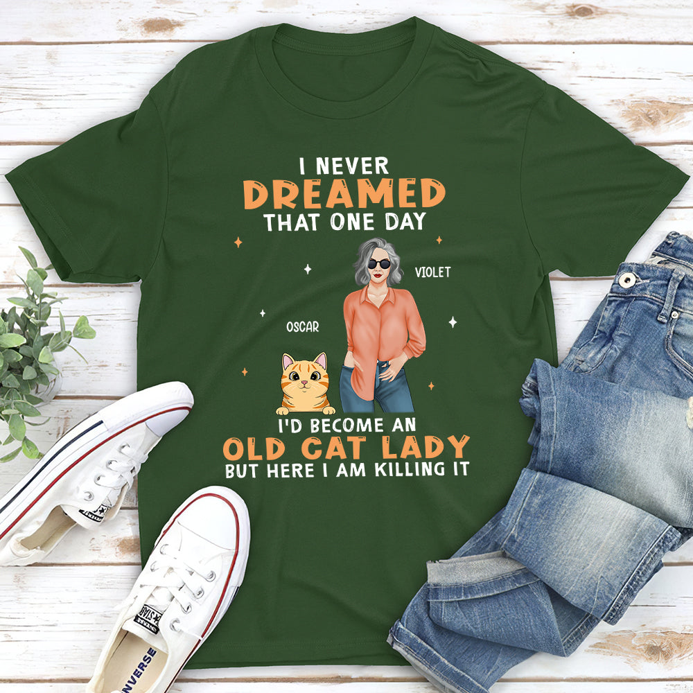 Old Cat Lady 2 - Customizable Unisex Personalized T - shirt for Pet Lovers