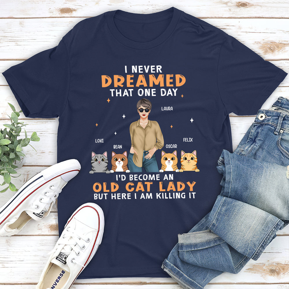 Old Cat Lady 2 - Customizable Unisex Personalized T - shirt for Pet Lovers