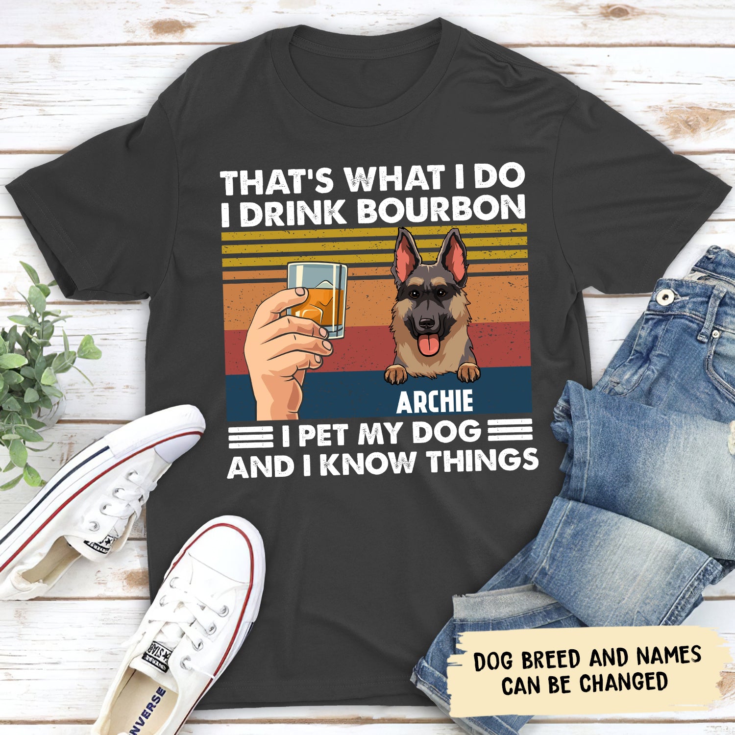 Personalized Unisex Drink and Pet Dog T-shirt - Ideal Gift for Pet Lovers