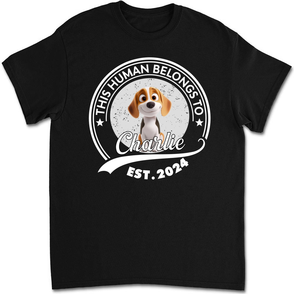Personalized Human-Dog Cartoon Unisex T-shirt - Ideal Gift for Pet Lovers