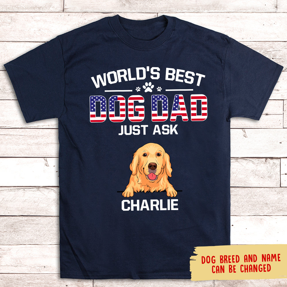 American Best Dog Dad - Customizable Unisex Personalized T - shirt for Pet Lovers