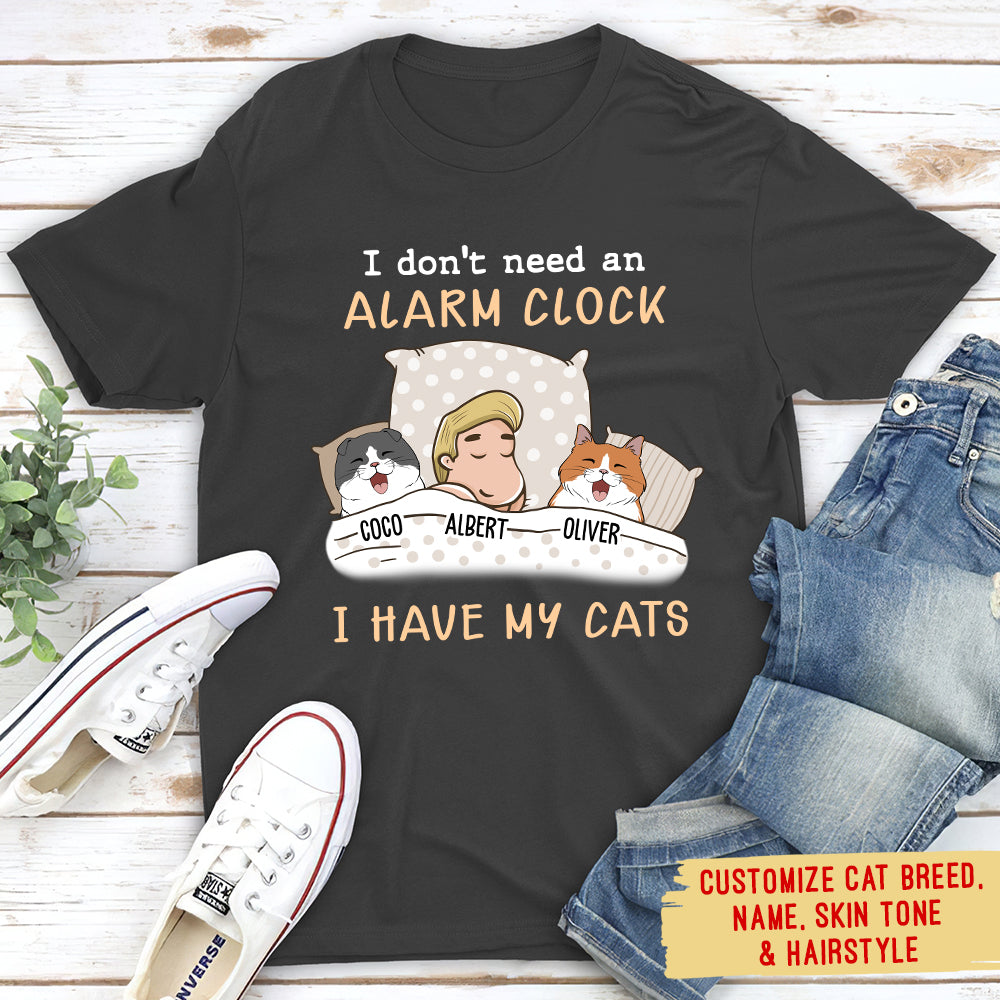 Personalized Unisex 'My Cat Is The Best Alarm Clock' T-shirt - Ideal Gift for Pet Lovers