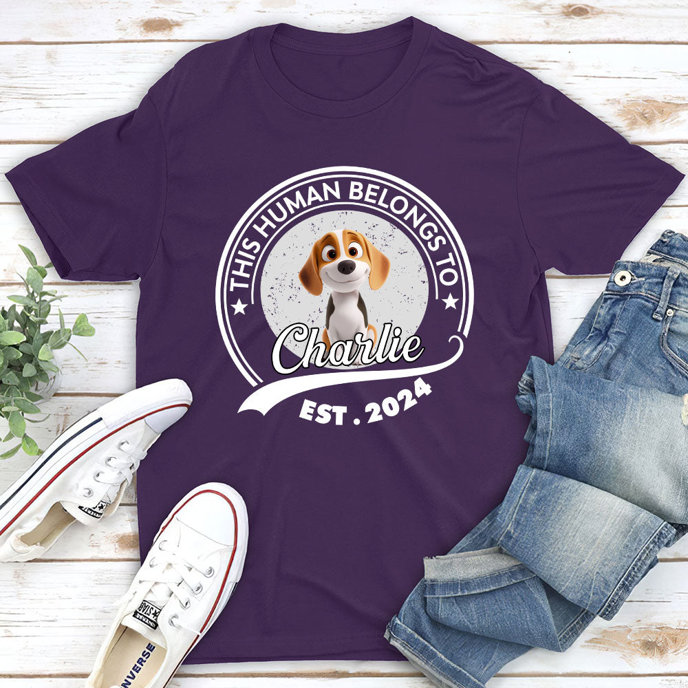 Personalized Human-Dog Cartoon Unisex T-shirt - Ideal Gift for Pet Lovers
